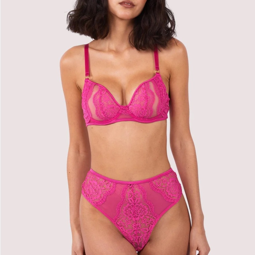 Playful Promises Felicity Hayward Vibrant Pink Lace Full Coverage Bra
